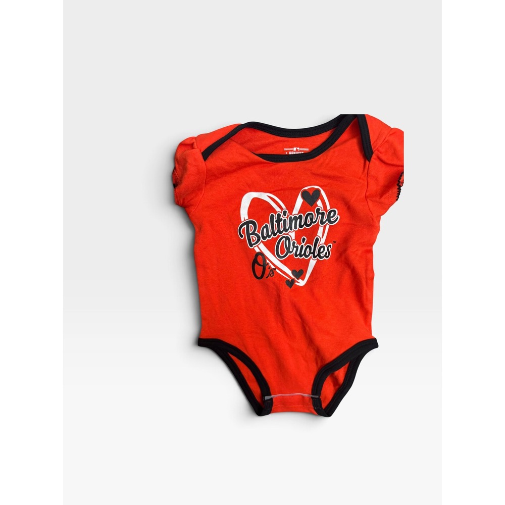 Baltimore Orioles MLB Infant Girl Bodysuit 3-Pack Set 12M Orange Black White NEW